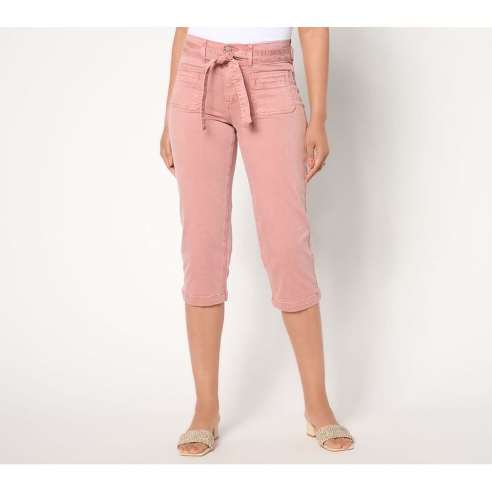 nicole by Nicole Miller Women's Pants Sz 8 Soho High Rise Straight Pink A653538